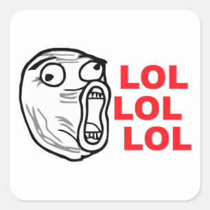 lol face meme humour rofl omg omfg square sticker