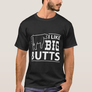 Lol Funny I Like Big Butts Cow Silhouette T-Shirt