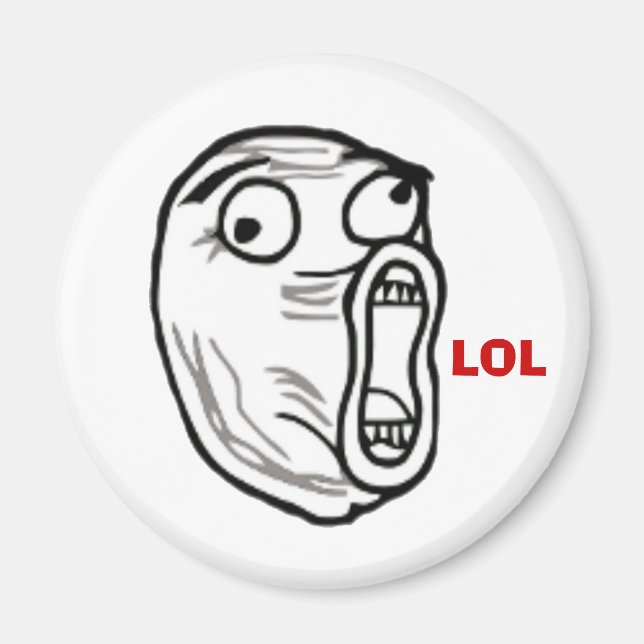 LOL Guy Internet Meme face Refrigerator Magnets (Front)