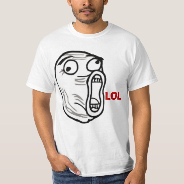 LOL Guy Rage Comics Internet Meme face T-shirts (Front)