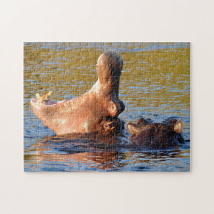 LOL. Hippo Yawns. Jigsaw Puzzle