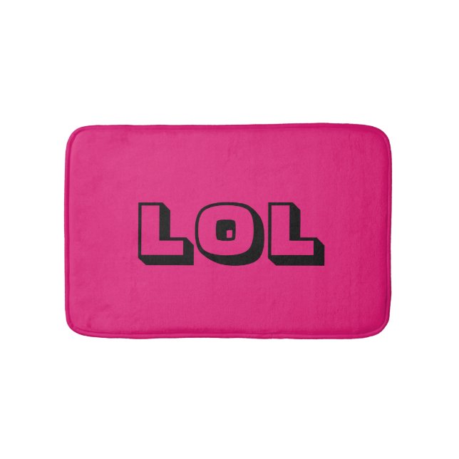 "LOL" Laugh Out Loud Cute & Funny Bath Mat (Front)