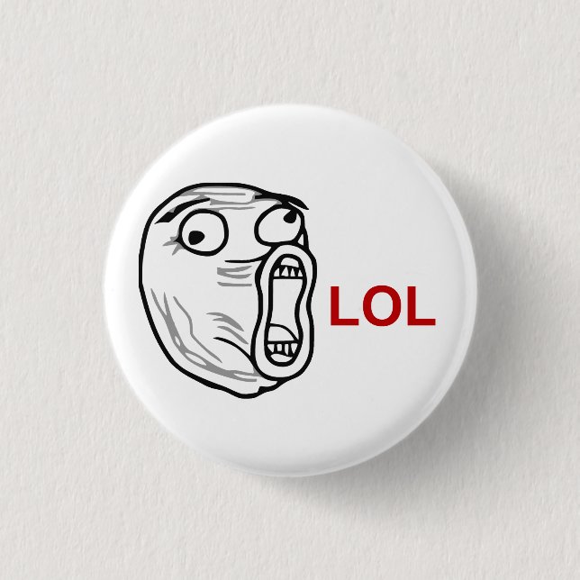 LOL Laugh Out Loud Rage Face Meme 3 Cm Round Badge (Front)