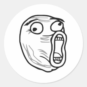 LOL Laugh Out Loud Rage Face Meme Classic Round Sticker