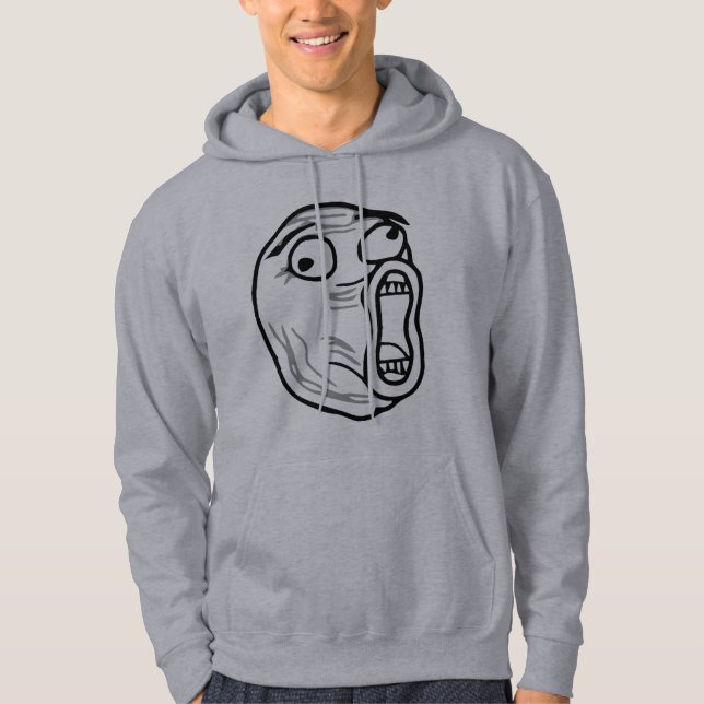 LOL Laugh Out Loud Rage Face Meme Hoodie (Front)