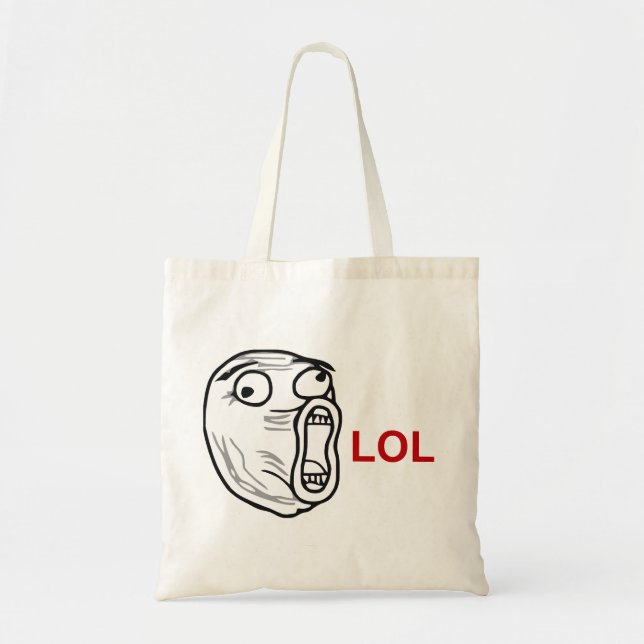 LOL Laugh Out Loud Rage Face Meme Tote Bag (Front)