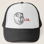 LOL Laugh Out Loud Rage Face Meme Trucker Hat<br><div class="desc">About this meme: "Rage Comics" are an ever-increasing collection of comics that proliferate user content generated websites such as reddit, 4chan, and 9gag, among others, which consist of a basic set of silly and funny fundamental characters, or "rage faces, " that can be applied to different circumstances and tell real...</div>