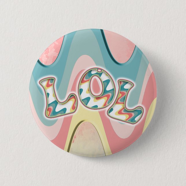 lol ~ light waves  6 cm round badge (Front)