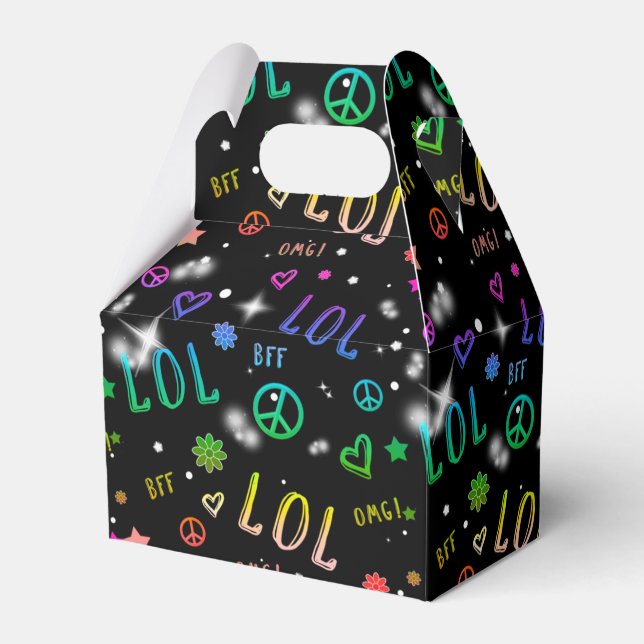 LOL Rainbow Sparkle Birthday Party Favour Boxes (Front Side)