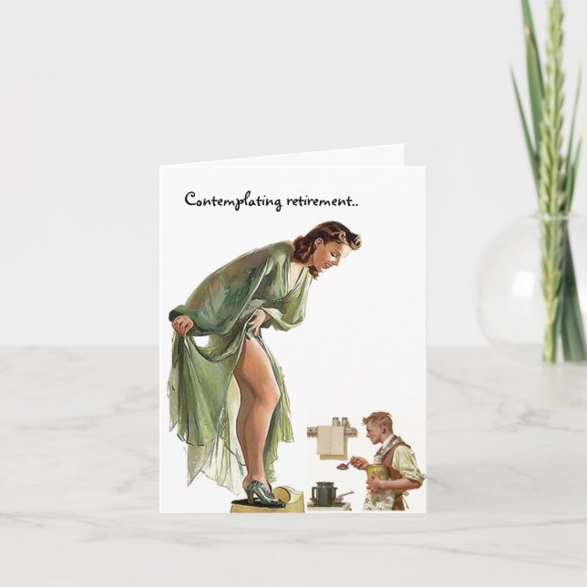 LOL Retro fun contemplating retirement card humour (Front)