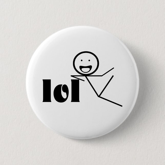 lol stick man 6 cm round badge (Front)