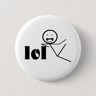lol stick man 6 cm round badge