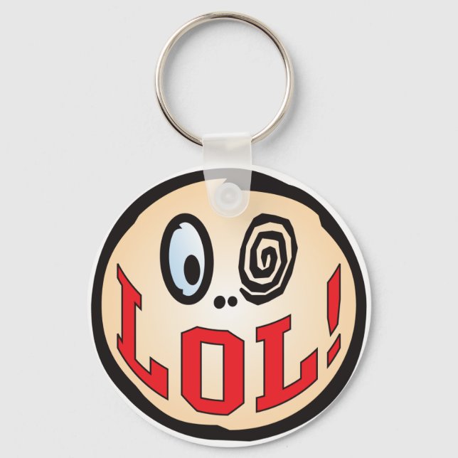LOL Text Head Key Ring (Front)