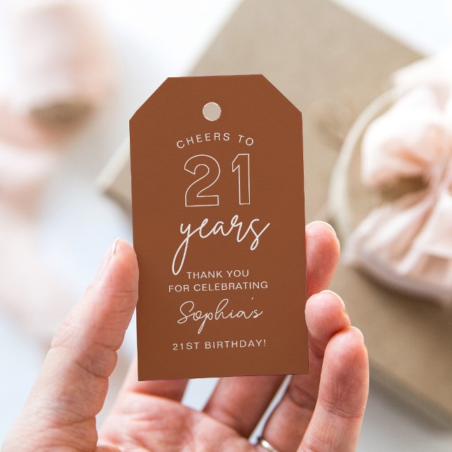 LOLA 21st Birthday Favour Tag Terracotta (Creator Uploaded)