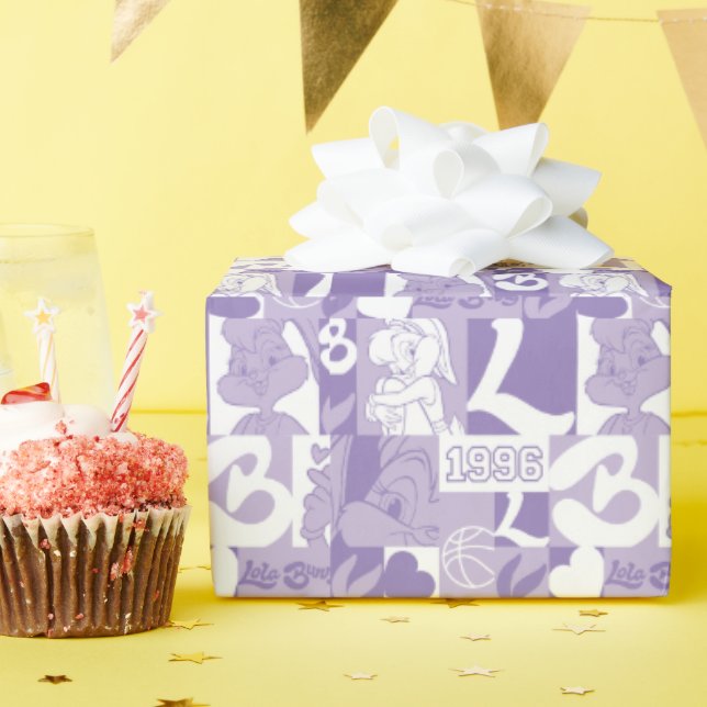 Lola '96 Grid Pattern Wrapping Paper (Birthday Party)