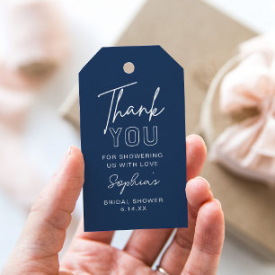 LOLA Bridal Shower, Baby Shower Navy Blue Favour Gift Tags