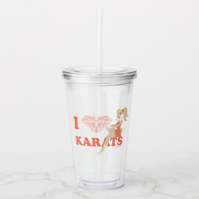 Lola Bunny I Heart Karats Acrylic Tumbler (Front)
