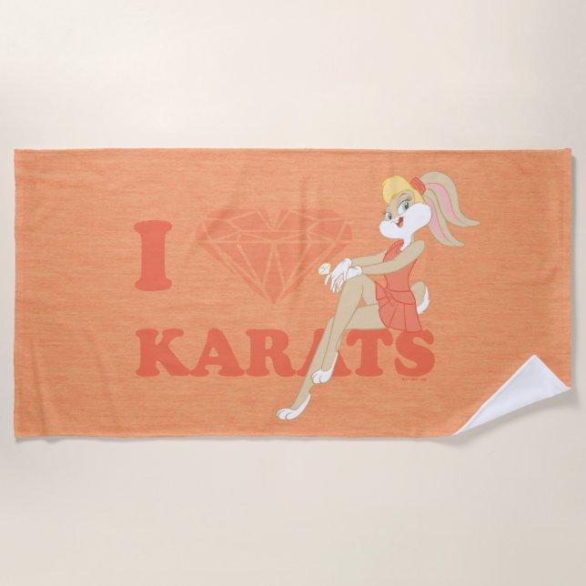 Lola Bunny I Heart Karats Beach Towel (Front)