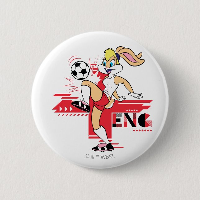 Lola Bunny Team England Soccer Graphic 6 Cm Round Badge (Front)