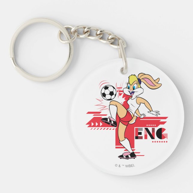 Lola Bunny Team England Soccer Graphic Key Ring (Front)