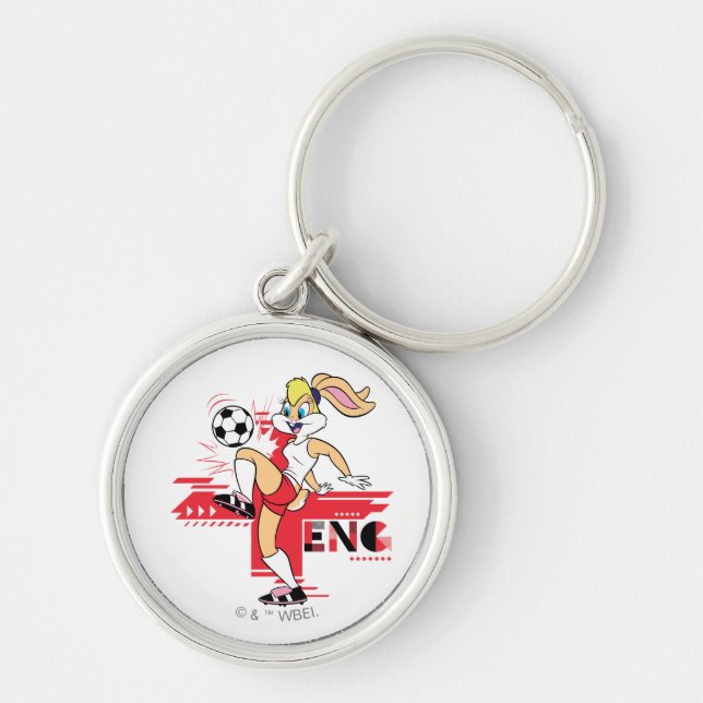 Lola Bunny Team England Soccer Graphic Key Ring (Front)