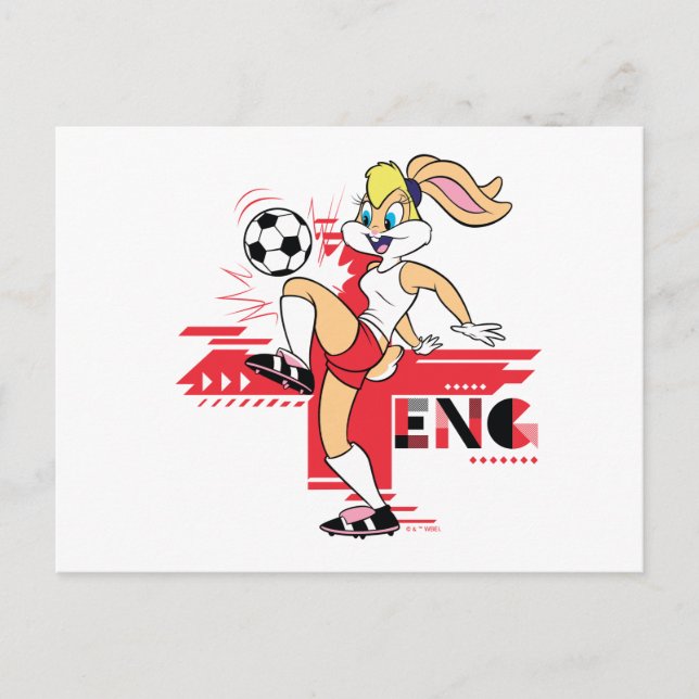 Lola Bunny Team England Soccer Graphic Postcard (Front)