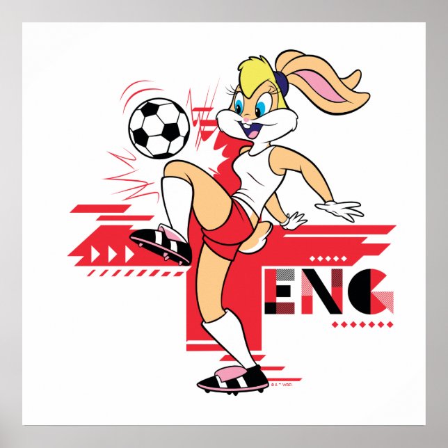 Lola Bunny Team England Soccer Graphic Poster (Front)