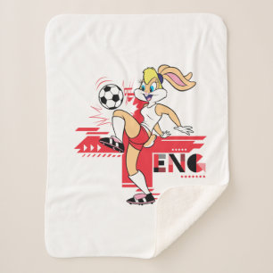 Lola Bunny Team England Soccer Graphic Sherpa Blanket