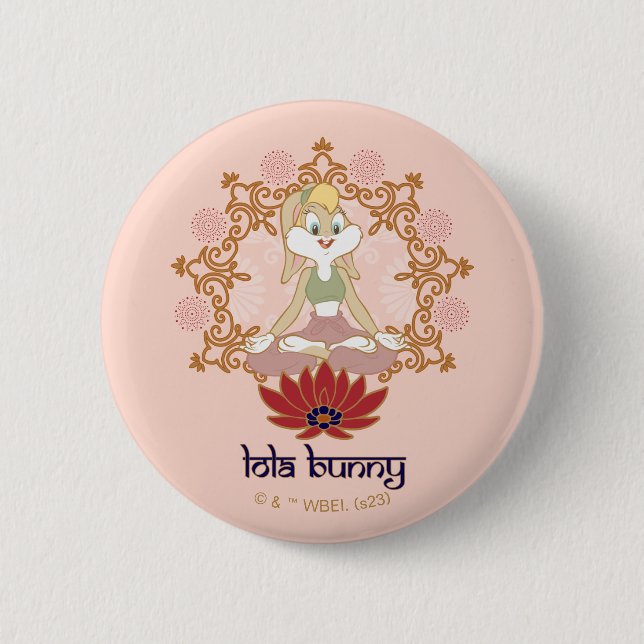 Lola Bunny Yoga Lotus Pose 6 Cm Round Badge (Front)
