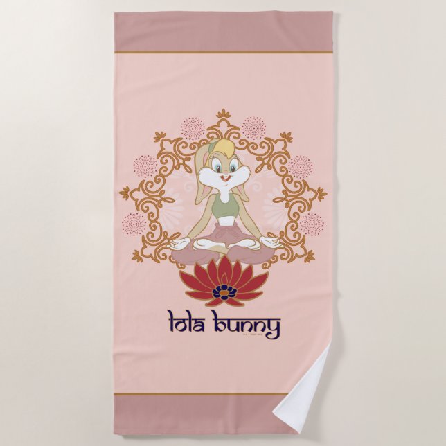 Lola Bunny Yoga Lotus Pose Beach Towel (Front)