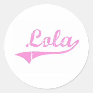Lola Classic Style Name Round Sticker