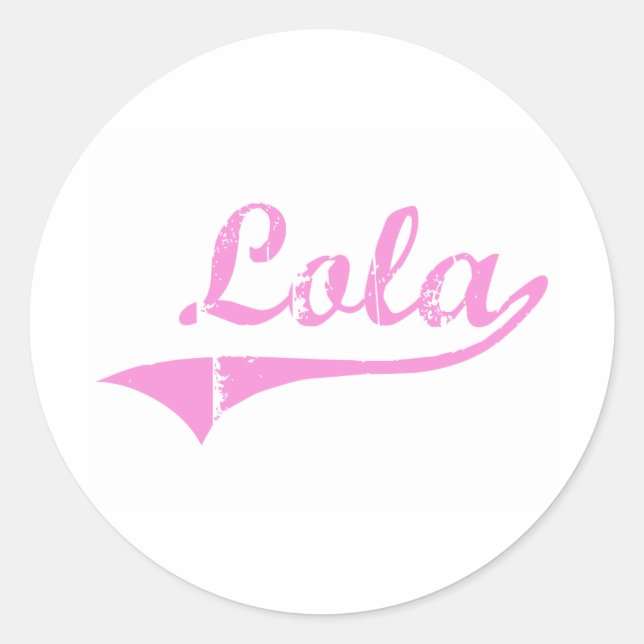 Lola Classic Style Name Round Sticker (Front)