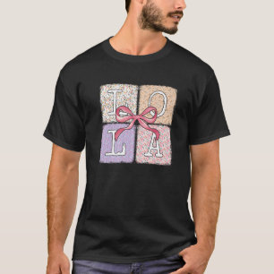 Lola Flowers Coquette Bow Cute Mum Grandma Women P T-Shirt