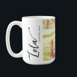 Lola I love you Custom photo Name Script Coffee Mug<br><div class="desc">Celebrate your beloved Lola with this Custom Photo Name Script Mug, a heartfelt gift perfect for Mother’s Day, birthdays, Christmas, or just because. Featuring a favourite photo with her grandchild and a personalised name, this mug is a daily reminder of love and appreciation. Thoughtful, functional, and deeply personal—Lola will cherish...</div>