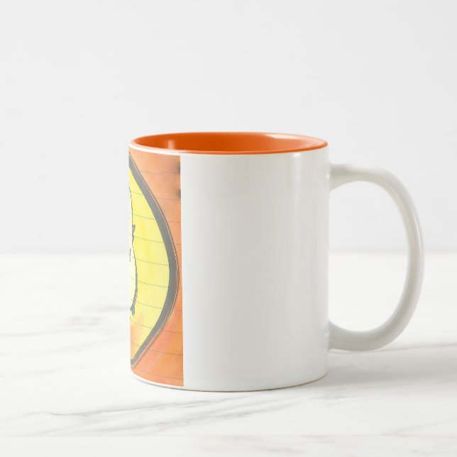 Lola Meditates Watercolor Enso Two-Tone Coffee Mug (Right)