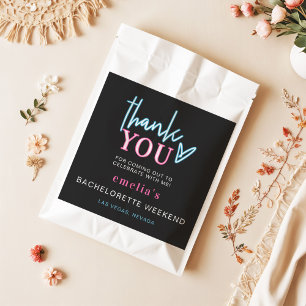 LOLA Neon Blue and Pink 90's Bachelorette Favour Bags