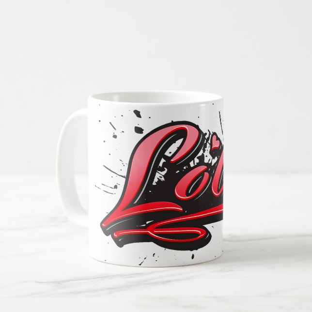 Lola red Heart Graffiti Tasse Kaffeetasse Coffee Mug (Front Left)