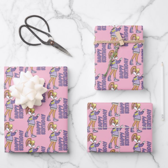 Lola TUNE SQUAD™ Varsity Heart Wrapping Paper Sheet (Front)