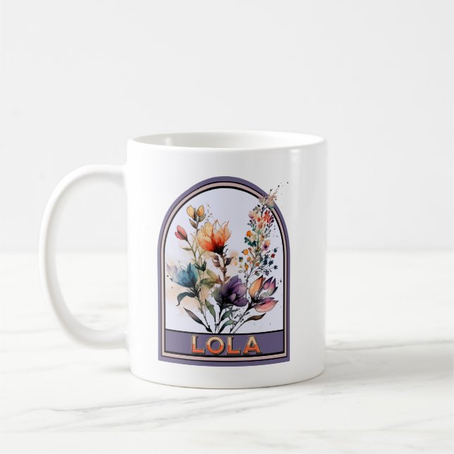 Lola Vintage Floral Grandmother Coffee Mug (Left)