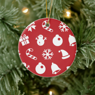 Lolailo 12 Merry Christmas/Feliz Navidad Ceramic Tree Decoration