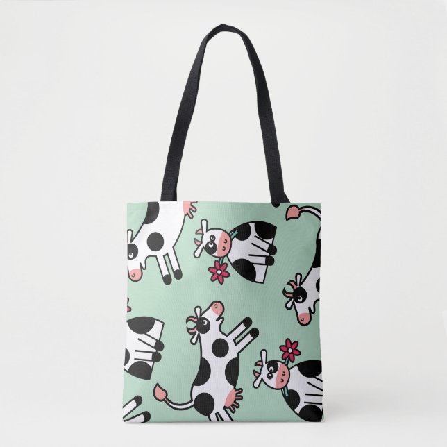 Lolailo 22 Flower Power Cow Tote Bag (Front)