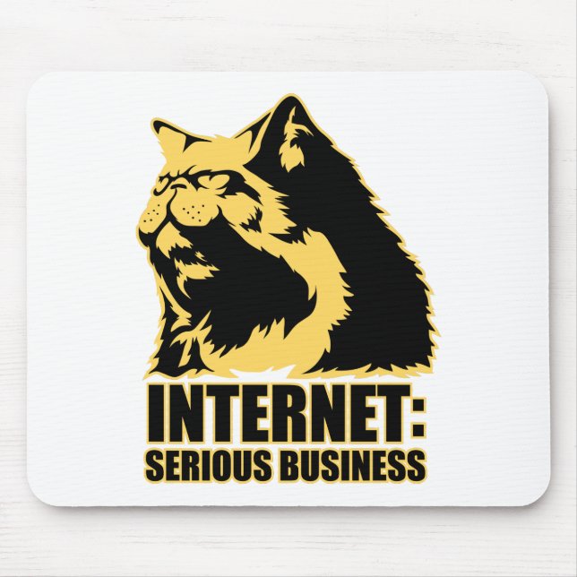 lolcat the internet is serious business mouse mat (Front)