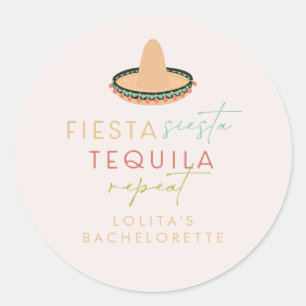 LOLITA Fiesta Siesta Tequila Bachelorette Favour Classic Round Sticker
