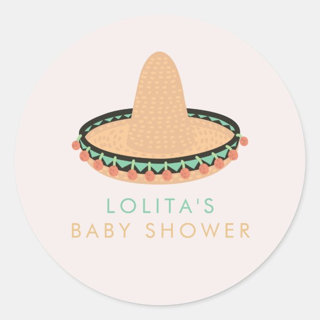 LOLITA Taco Bout a Baby Fiesta Baby Shower Classic Round Sticker (Front)