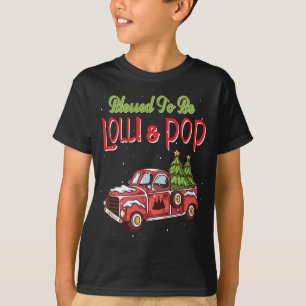 Lolli And Pop Christmas Pajama Grandparents Grandm T-Shirt