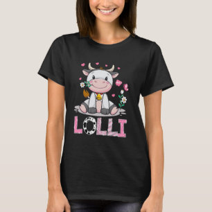 Lolli Cute Cow Moo Farmer Birthday Family Matching T-Shirt