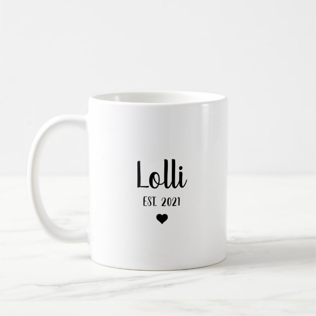 Lolli Grandma Pregnancy Announcement Gift Coffee Mug (Left)