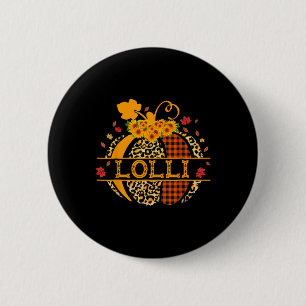 Lolli Leopard Floral Pumpkin Fall Autumn Thanksgiv 6 Cm Round Badge