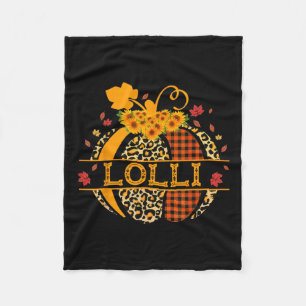 Lolli Leopard Floral Pumpkin Fall Autumn Thanksgiv Fleece Blanket