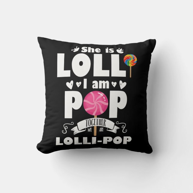 Lolli Pop Cute Grandchild Grandparents Candy Cushion (Front)